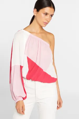 Just Cavalli Pleated One-Shoulder Top