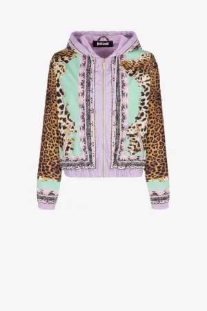 Just Cavalli Sweatpants aus Baumwolle mit Blumen- und Zebradruck