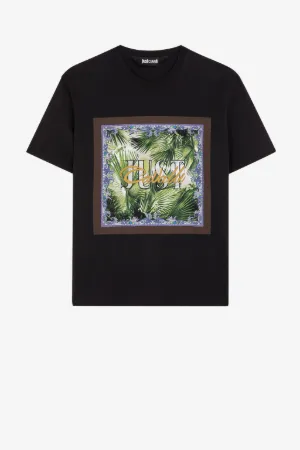 Just Cavalli T-Shirt aus Baumwolle mit Palmenaufdruck