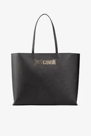 Just Cavalli Tote-Tasche mit Logo-Plakette