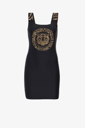 Mini-robe à logo Just Cavalli en cristaux