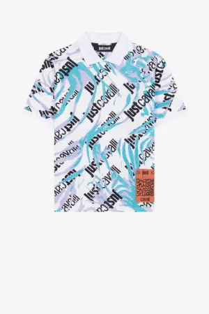 Polo de algodón Just Cavalli con estampado Tiger