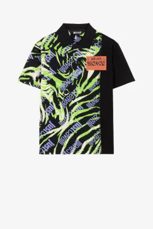 Polo de algodón Just Cavalli con estampado Tiger