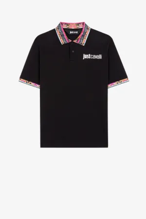 Polo en coton à logo Just Cavalli imprimé