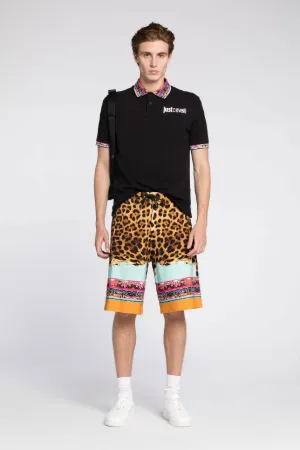 Polo en coton à logo Just Cavalli imprimé