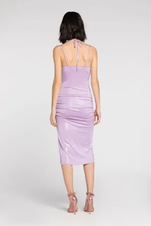 Robe métallisée à bretelles et logo Just Cavalli
