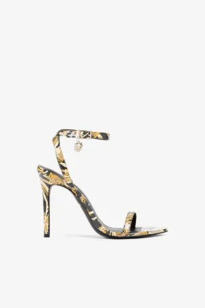 Sandales à imprimé tigré et logo Just Cavalli