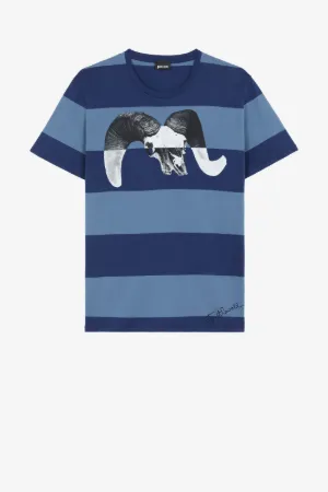 T-shirt a righe con stampa teschio Just Cavalli