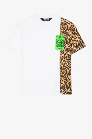 T-shirt en coton à imprimé jaguar et logo Just Cavalli