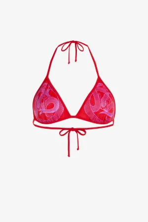 Top bikini con stampa serpente Just Cavalli