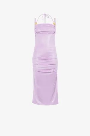 Vestido Just Cavalli metalizado con cuello halter