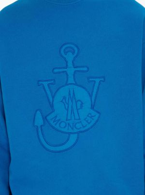 1 MONCLER X JW ANDERSON CREWNECK JUMPER WITH FRONT LOGO in blue JW Anderson US