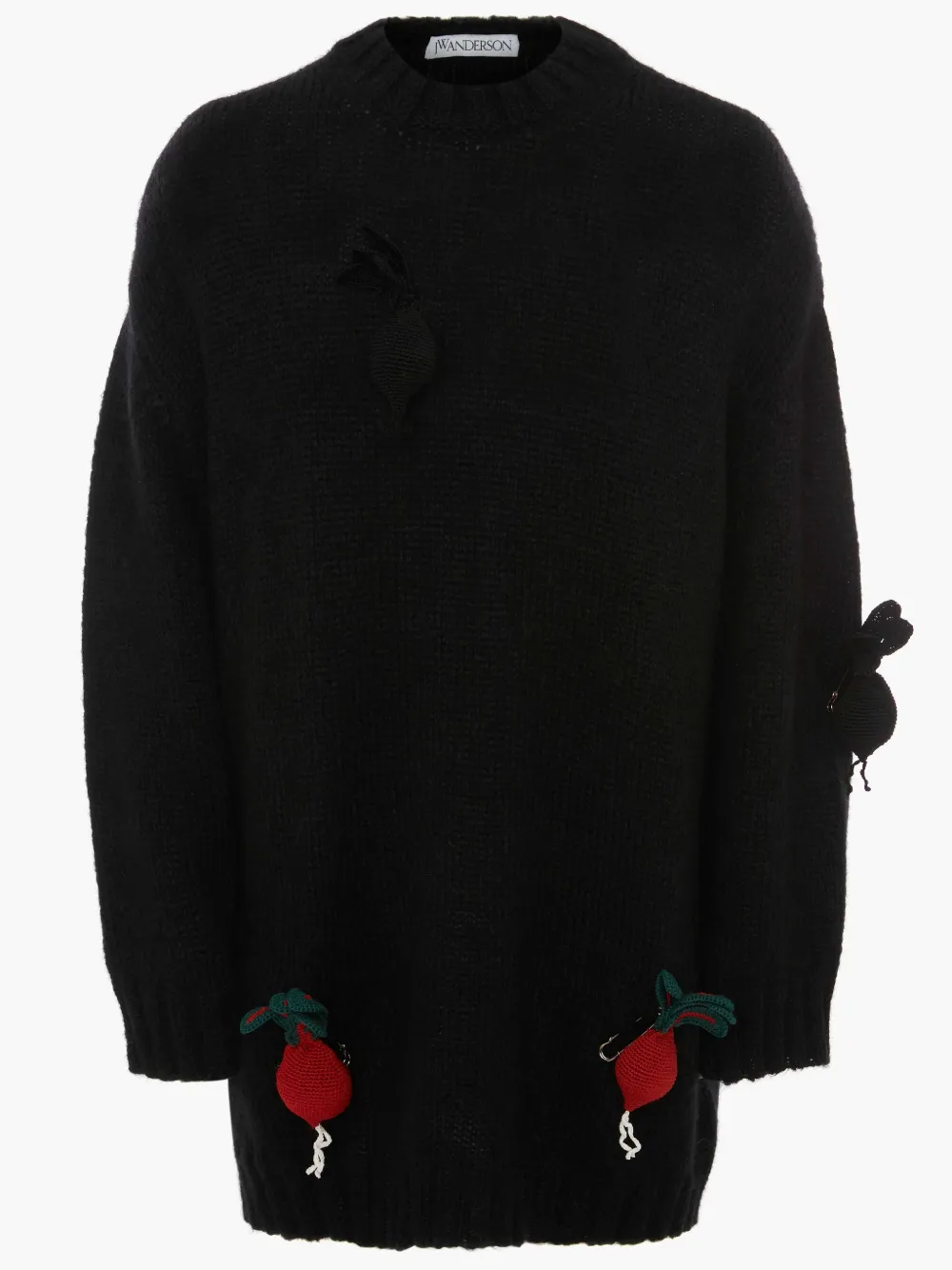 3D RADISH CREWNECK JUMPER in black | JW Anderson GB