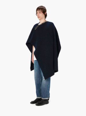 A.P.C. X JW ANDERSON - PONCHO SWANN ウールポンチョ in ブルー | JW Anderson