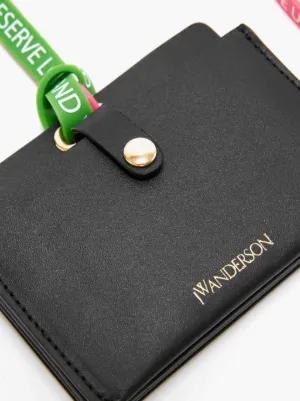 ACCORDION LEATHER CARD CASE WITH SILICONE STRAP in black | JW 