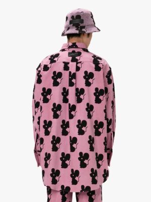 ALL OVER MOUSE OVERSIZED CORDUROY SHIRT in pink | JW Anderson