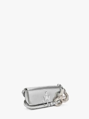 ANCHOR CHAIN BAG - LEATHER SHOULDER BAG in silver | JW Anderson