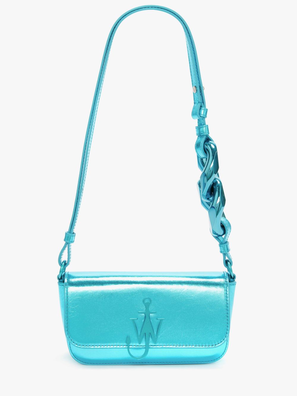 JW Anderson Small Chain Leather Hobo Bag, Turquoise, Women's, Handbags & Purses Hobo Bags