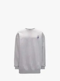 JW Anderson: Navy Oversized Anchor Logo Sweatshirt | SSENSE