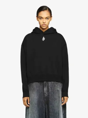 ANCHOR LOGO CROPPED HOODIE in black JW Anderson DE