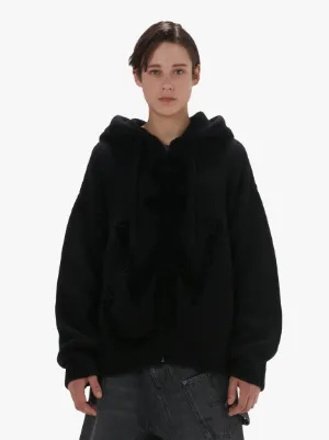 ANCHOR LOGO HOODIE WITH ZIP in black JW Anderson AU