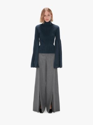 BELL SLEEVE UNDERPINNING in blue | JW Anderson