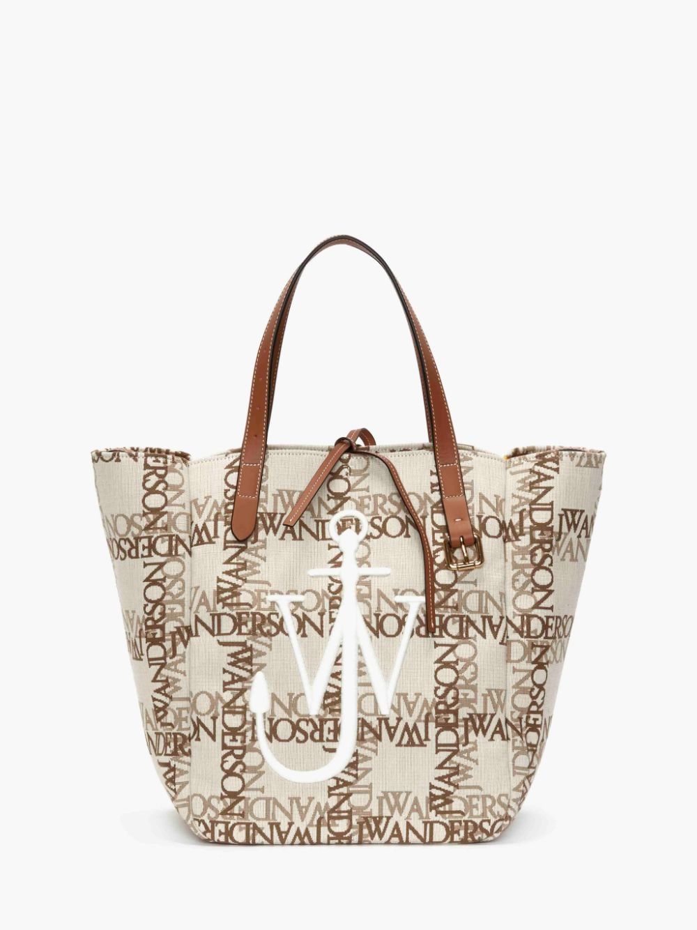 BELT TOTE - CABAS BAG WITH LOGO GRID in neutrals | JW Anderson