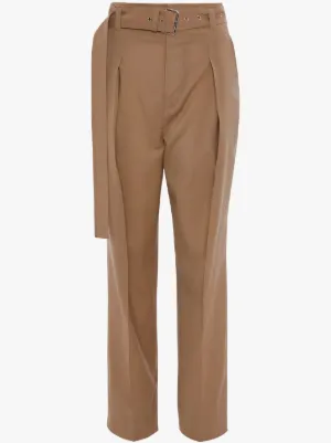 tan tapered trousers