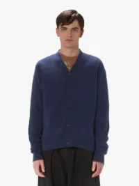 Regular Fit Bouclé Jersey Jacket - Dark blue - Men | H&M US
