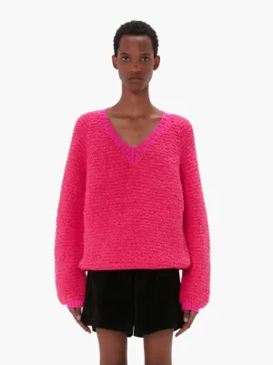 BOUCLE V NECK SWEATER in pink JW Anderson GB