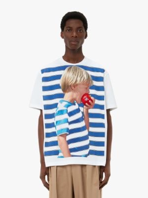 BOY WITH APPLE OVERSIZED T-SHIRT in white | JW Anderson