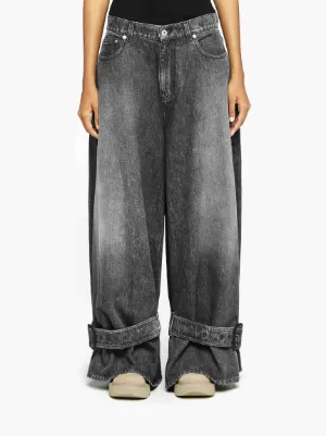 BUCKLED CUFF DENIM JEANS in grey | JW Anderson US