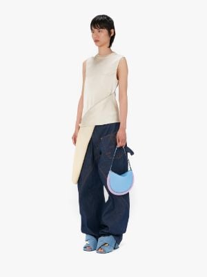 BUMPER-MOON LEATHER SHOULDER BAG in blue | JW Anderson US