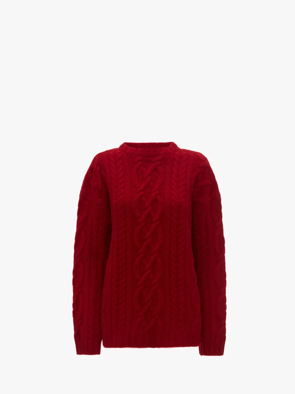 Cable knit red sweater best sale