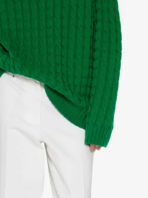 CABLE KNIT HENLEY JUMPER in green | JW Anderson