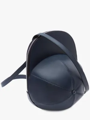 Midi Cap Bag in Blue Leather