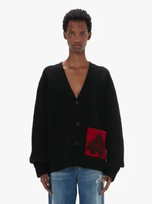 CARDIGAN WITH PATCH POCKET in black | JW Anderson US 