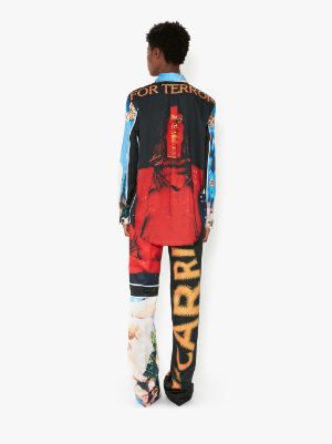 CARRIE - PATCHWORK PRINT TAILORED TROUSERS in black | JW Anderson