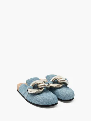 CHAIN LOAFER SUEDE MULES in blue | JW Anderson US