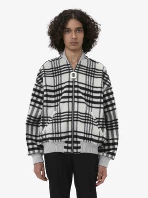 CHECK BOMBER JACKET in white | JW Anderson