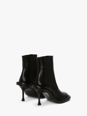 illusion black pointed ankle booties