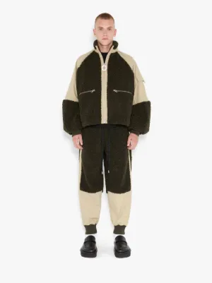 COLOUR BLOCK FLEECE TRACK JACKET in green | JW Anderson GB