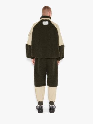 COLOUR BLOCK FLEECE TRACK PANTS in green | JW Anderson SG