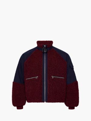 COLOUR BLOCK FLEECE TRACK TOP in red | JW Anderson US