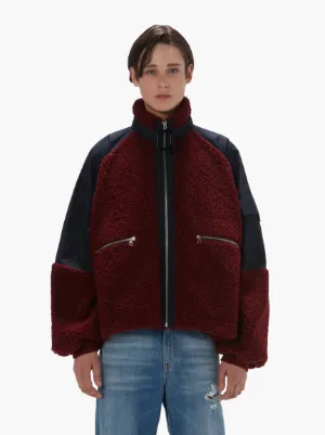 COLOUR BLOCK FLEECE TRACK TOP in red JW Anderson US