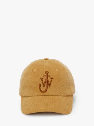 CORDUROY BASEBALL CAP WITH ANCHOR LOGO in yellow | JW Anderson CA