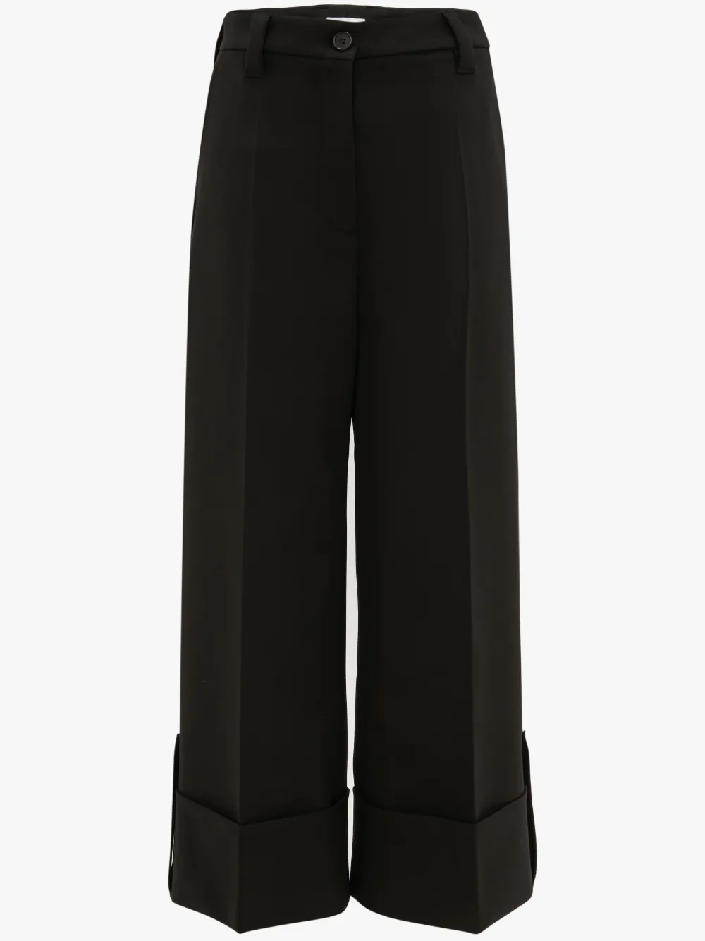 CROPPED WIDE LEG TROUSERS in black | JW 