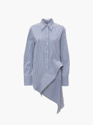 DECONSTRUCTED DRAPE SHIRT in blue | JW Anderson
