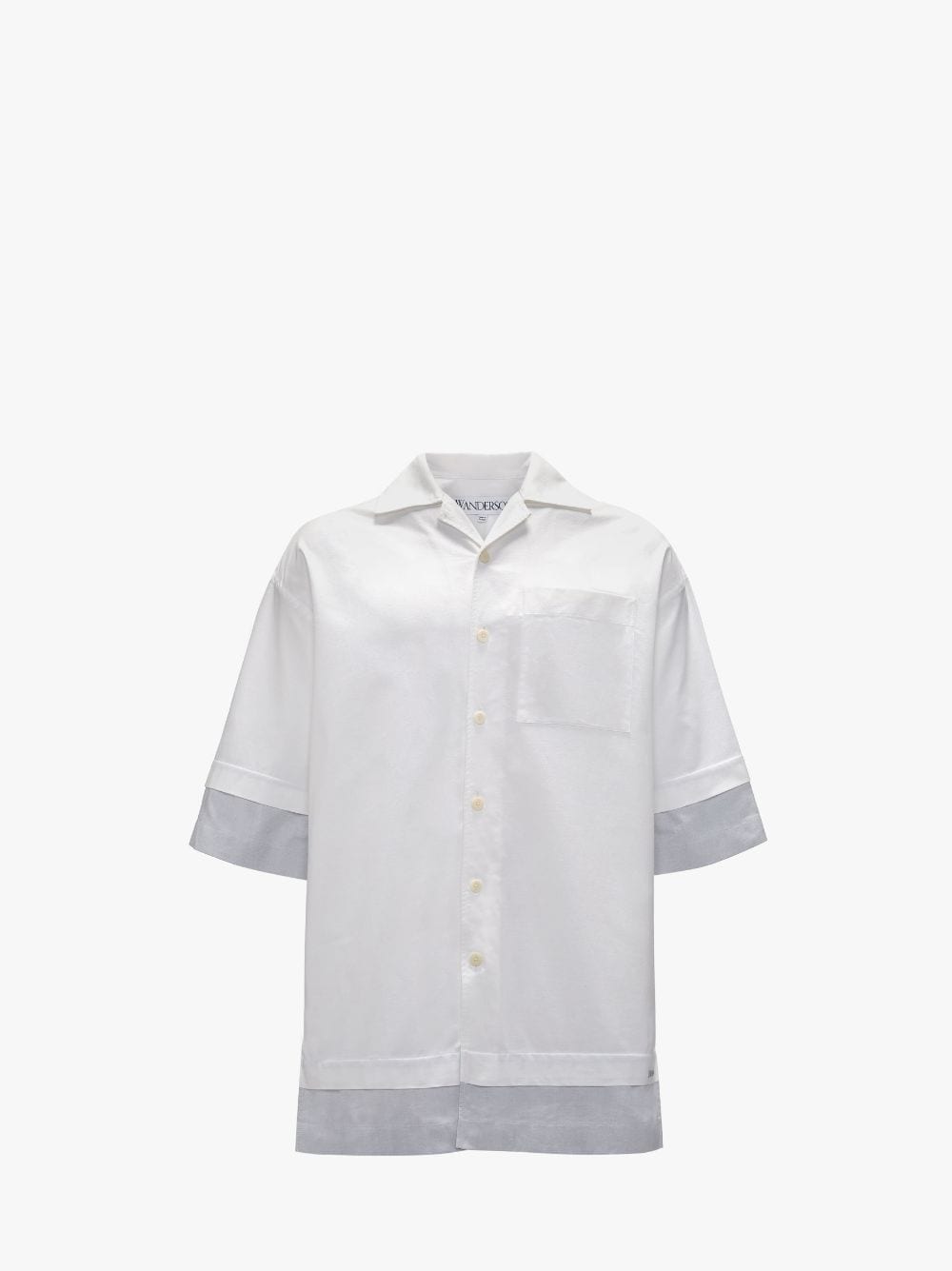 DOUBLE LAYER SHORT SLEEVE SHIRT in white | JW Anderson GR