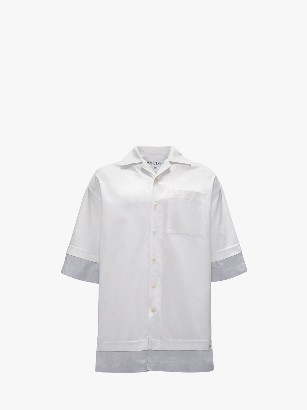 DOUBLE LAYER SHORT SLEEVE SHIRT in white | JW Anderson US